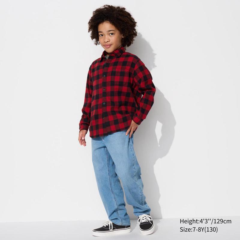 Uniqlo Flannel (Check) Kids' Shirts Red  US |  ZEOC-93780