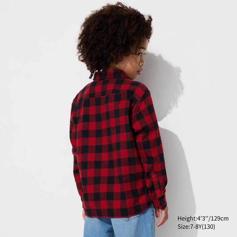 Uniqlo Flannel (Check) Kids' Shirts Red  US |  ZEOC-93780