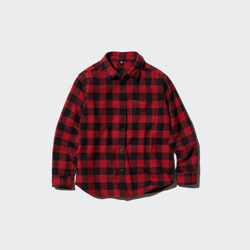 Uniqlo Flannel (Check) Kids' Shirts Red  US |  ZEOC-93780