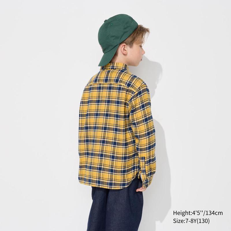 Uniqlo Flannel (Check) Kids' Shirts Yellow  US |  SQMI-87903