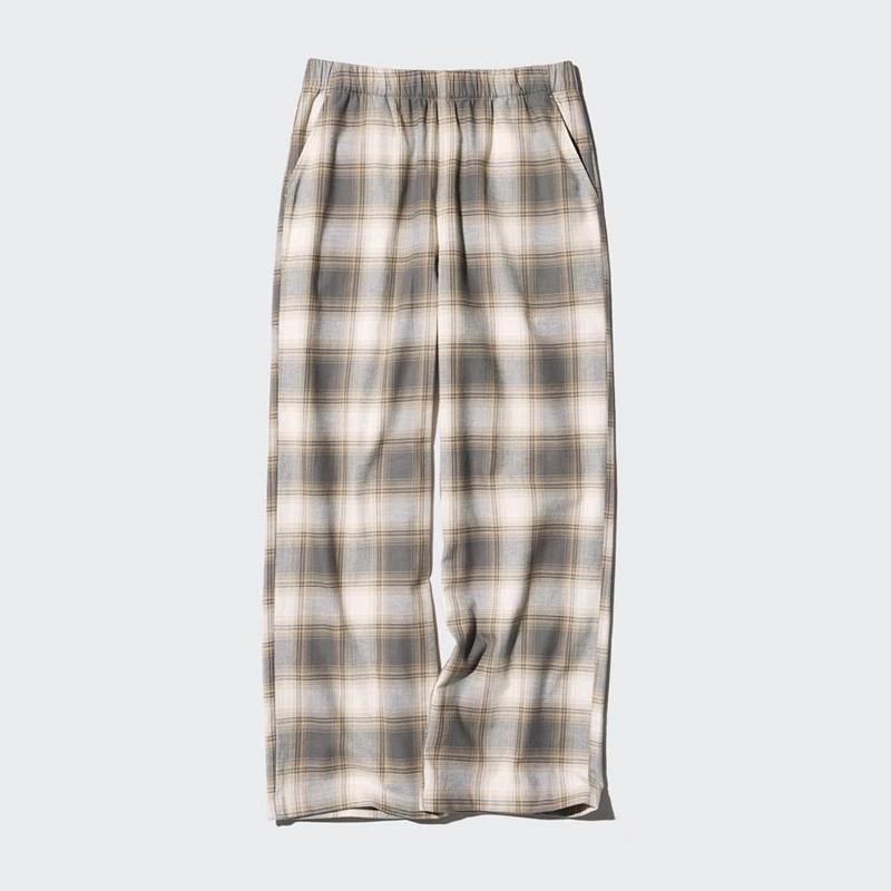 Uniqlo Flannel (Check) Women Trousers Beige  US |  JFGY-62748