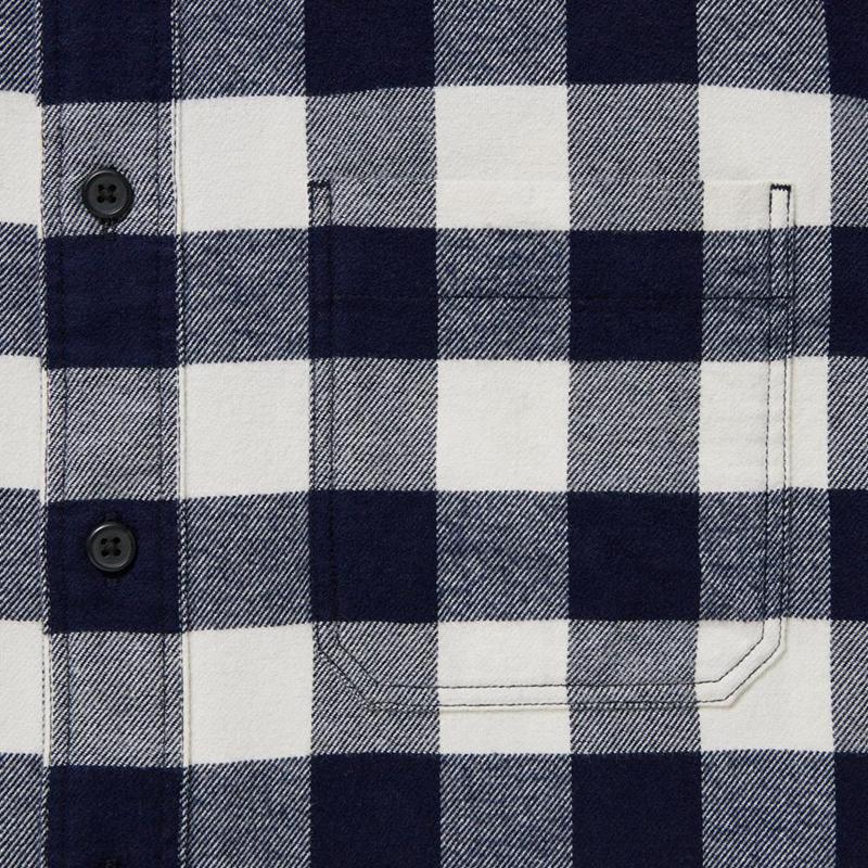 Uniqlo Flannel Regular Fit (Check, Regular Collar) Men Shirts Off White  US |  JLYO-80291