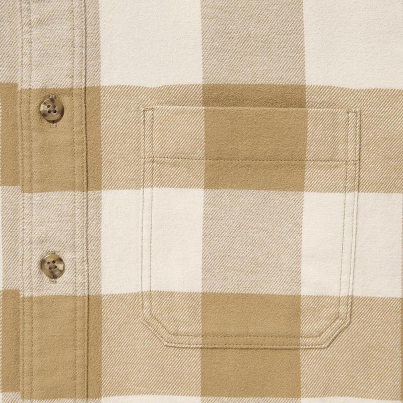 Uniqlo Flannel Regular Fit (Check, Regular Collar) Men Shirts Beige  US |  QRFW-04915