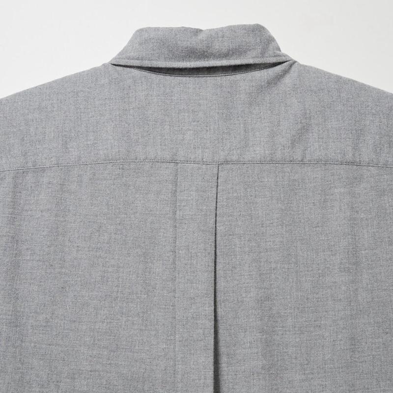 Uniqlo Flannel Regular Fit (Regular Collar) Men Shirts Grey  US |  ZBEF-95078