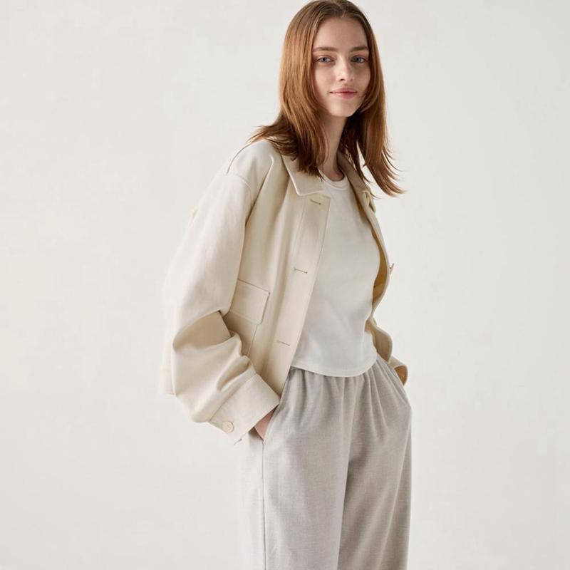 Uniqlo Flannel Women Trousers Beige  US |  DIQT-65139