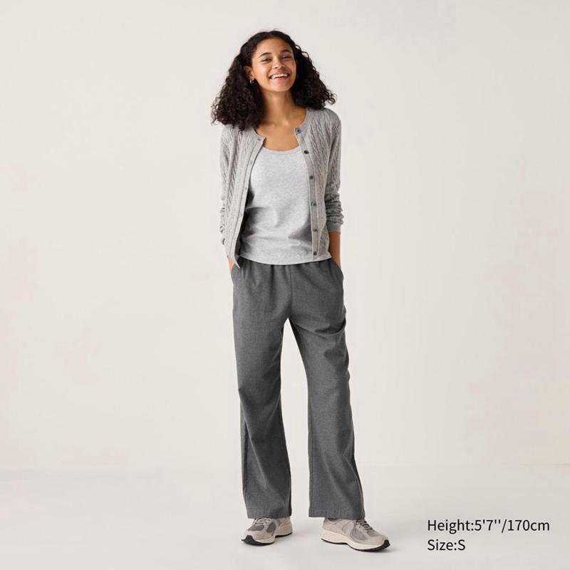 Uniqlo Flannel Women Trousers Dark Grey  US |  VTGE-10497