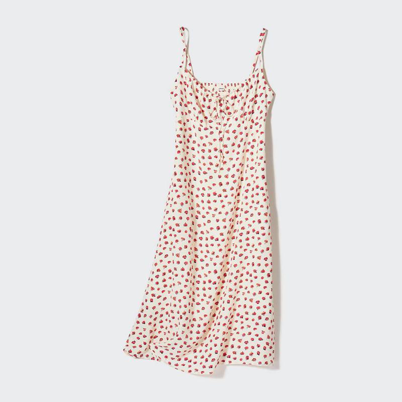 Uniqlo Flared Camisole (Print) Women Dress Black  US |  VCKD-10386