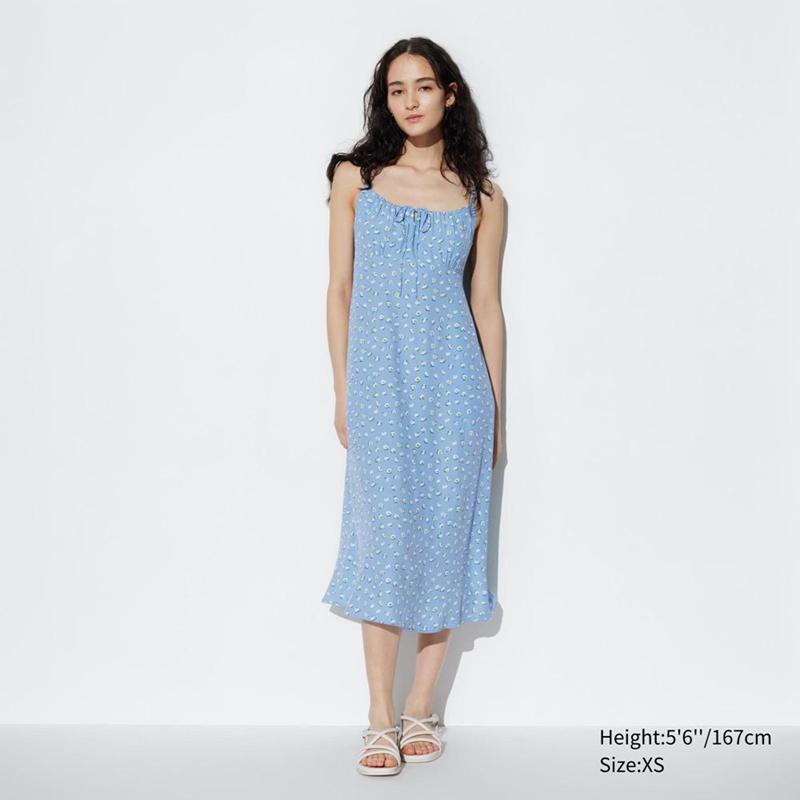 Uniqlo Flared Camisole (Print) Women Dress Off White  US |  YPCK-89053