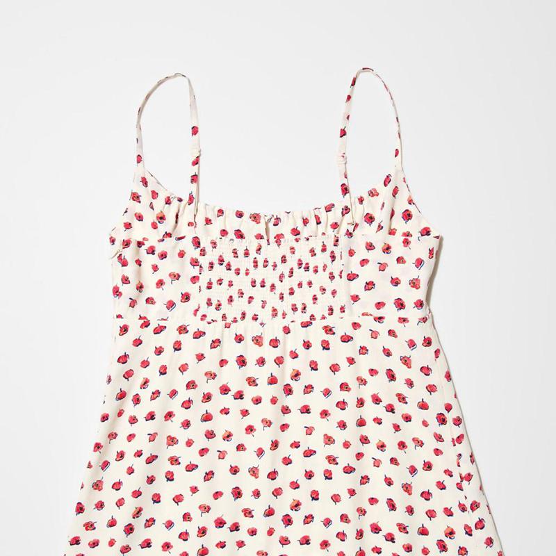 Uniqlo Flared Camisole (Print) Women Dress Off White  US |  YPCK-89053