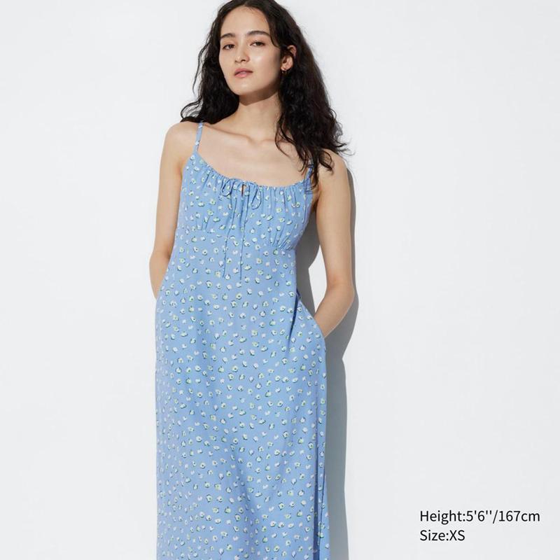 Uniqlo Flared Camisole (Print) Women Dress Blue  US |  MFZN-92376