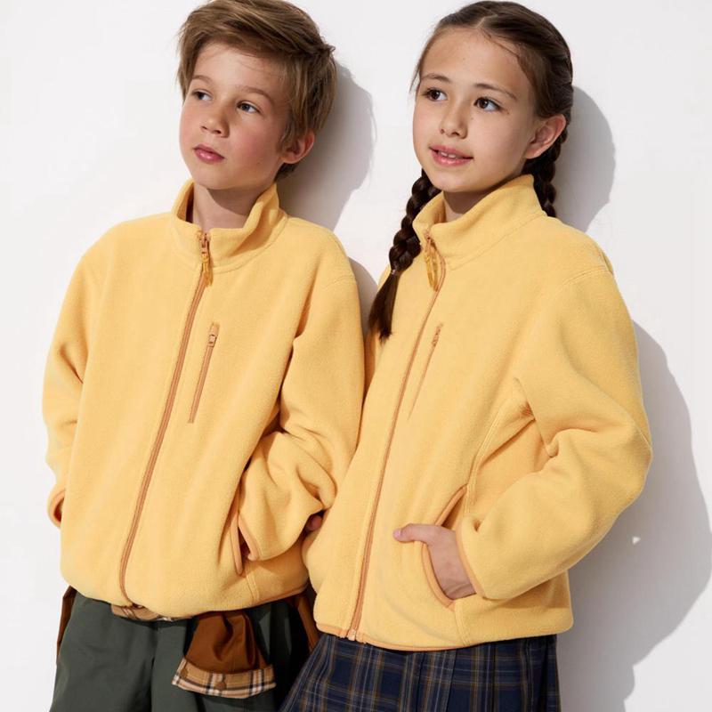 Uniqlo Fleece Full-Zip Kids\' Jackets Yellow  US |  YVOQ-40763