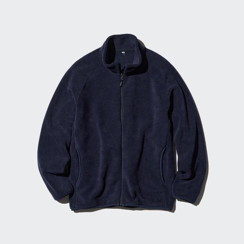 Uniqlo Fleece Full-Zip Men Jackets Navy  US |  SCBZ-51306