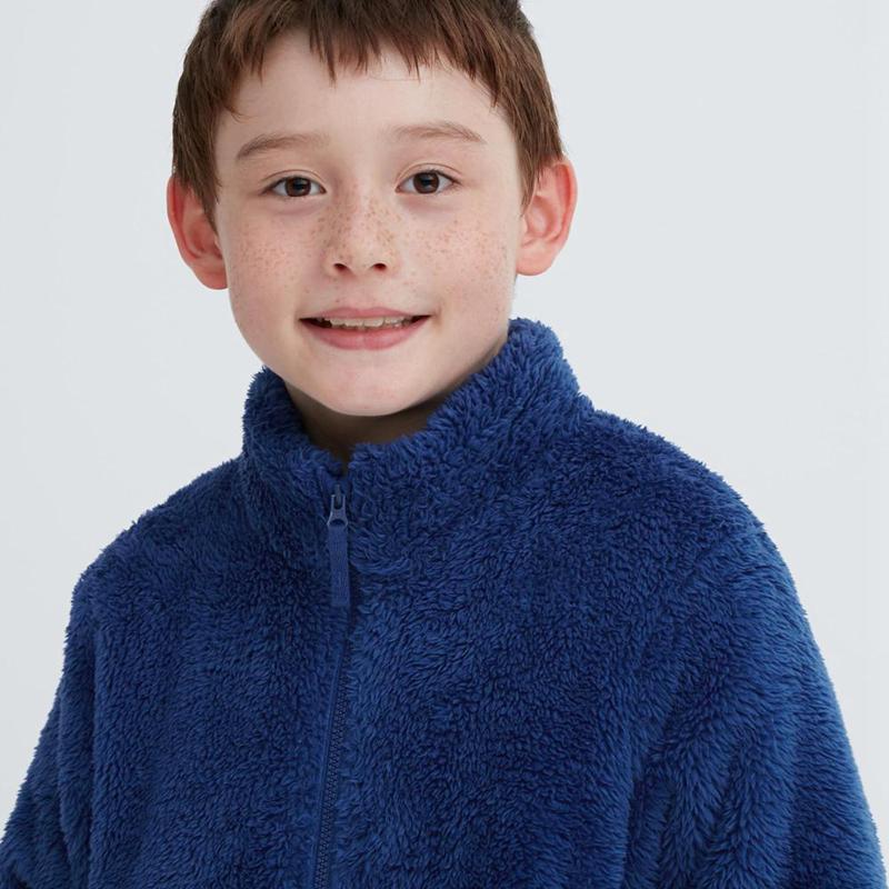 Uniqlo Fluffy Fleece Full-Zip Kids' Jackets Navy  US |  KWHI-65804