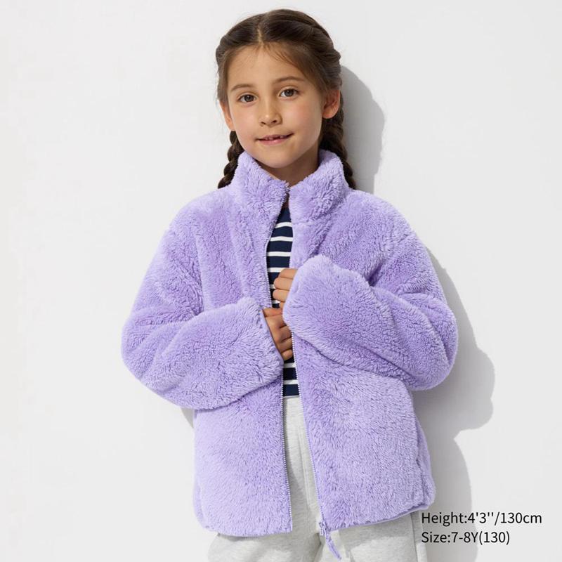 Uniqlo Fluffy Fleece Full-Zip Kids\' Jackets Purple  US |  YZBM-93240