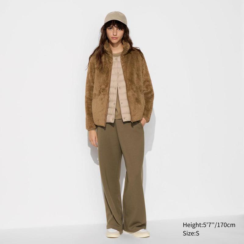 Uniqlo Fluffy Fleece Full-Zip Women Jackets Brown  US |  IRWT-47192