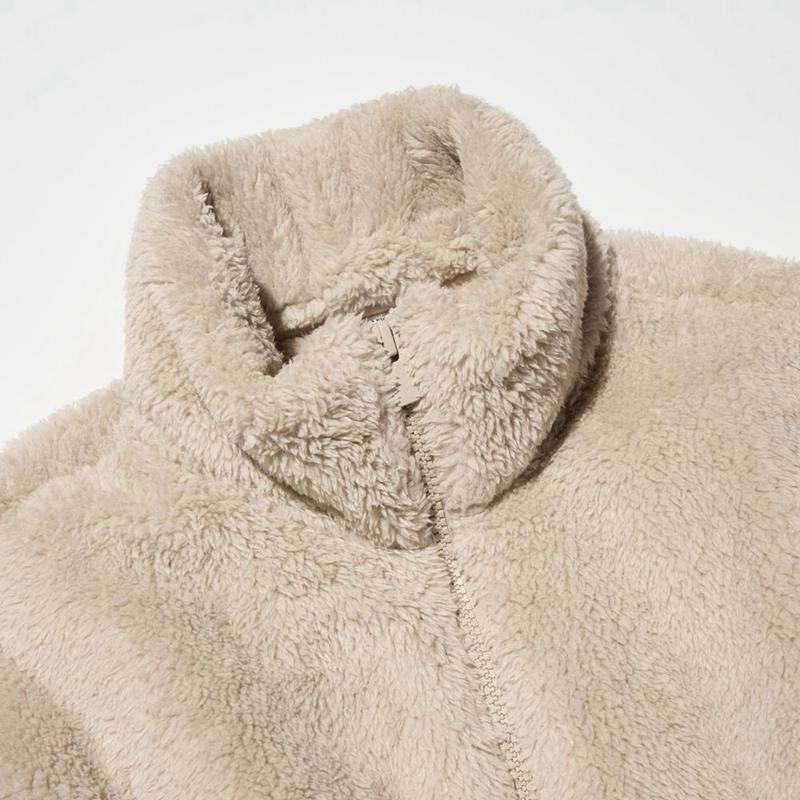 Uniqlo Fluffy Fleece Full-Zip Women Jackets Natural  US |  WGTD-78926