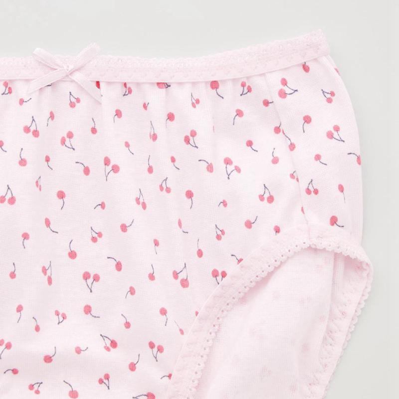 Uniqlo Girls (Cherries, 3 Pairs) Kids' Briefs Pink  US |  BVQT-93802