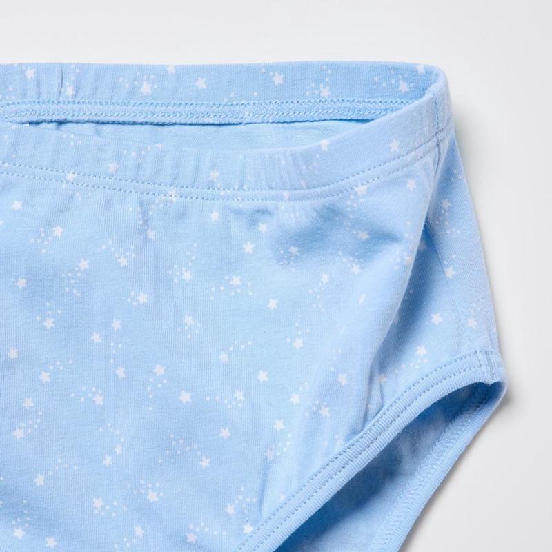 Uniqlo Girls Cotton Stretch (Stars, 3 Pairs) Kids' Briefs Blue  US |  TJFP-36987