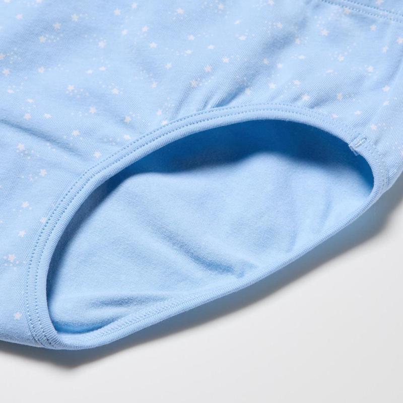 Uniqlo Girls Cotton Stretch (Stars, 3 Pairs) Kids' Briefs Blue  US |  TJFP-36987