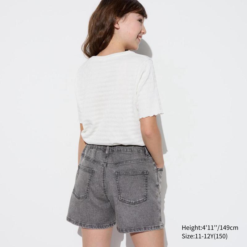 Uniqlo Girls Denim Kids' Shorts Grey  US |  IQYR-37609