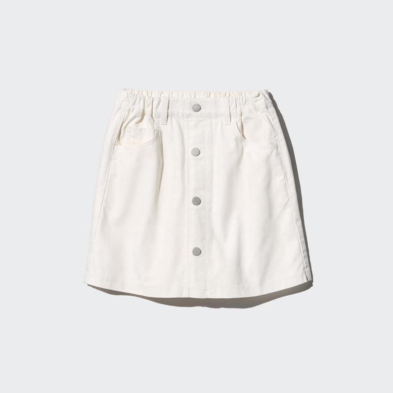 Uniqlo Girls Denim Mini (Colour) Kids' Skorts Off White  US |  VWHQ-97548