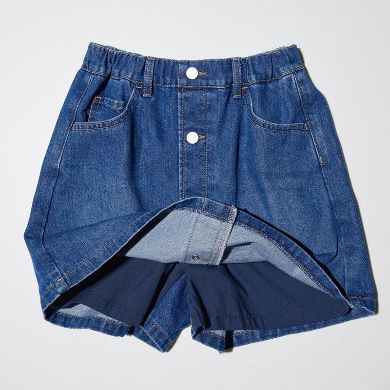 Uniqlo Girls Denim Mini Kids' Skorts Blue  US |  KEHD-57102