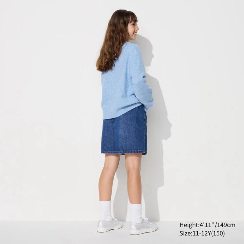 Uniqlo Girls Denim Mini Kids' Skorts Blue  US |  KEHD-57102