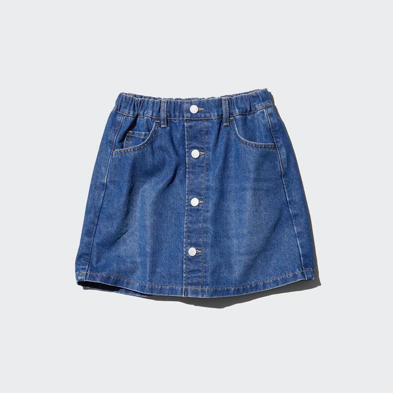 Uniqlo Girls Denim Mini Kids' Skorts Blue  US |  KEHD-57102