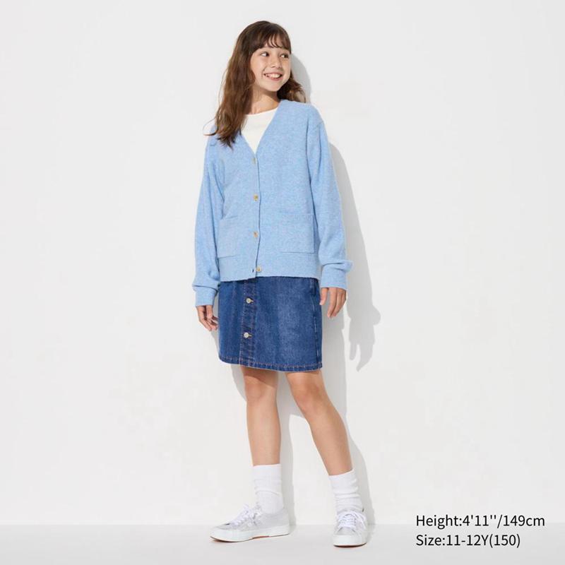 Uniqlo Girls Denim Mini Kids\' Skorts Blue  US |  KEHD-57102