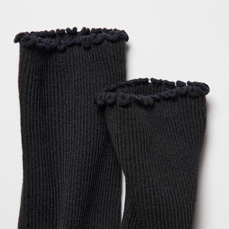 Uniqlo Girls (Frill, 3 Pairs) Kids' Socks Black  US |  TEHP-40293