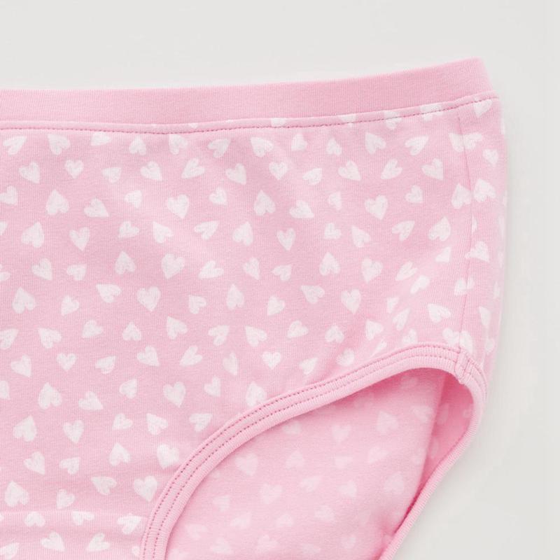 Uniqlo Girls Hiphugger (Hearts, 3 Pairs) Kids' Briefs Pink  US |  GKXM-36894