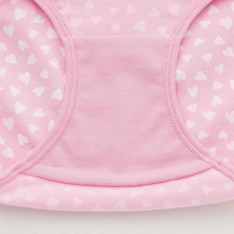 Uniqlo Girls Hiphugger (Hearts, 3 Pairs) Kids' Briefs Pink  US |  GKXM-36894