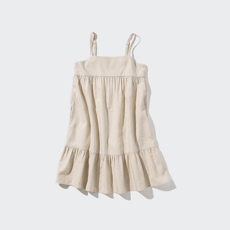 Uniqlo Girls Linen Blend Camisole Kids' Dress Natural  US |  SKUY-31068