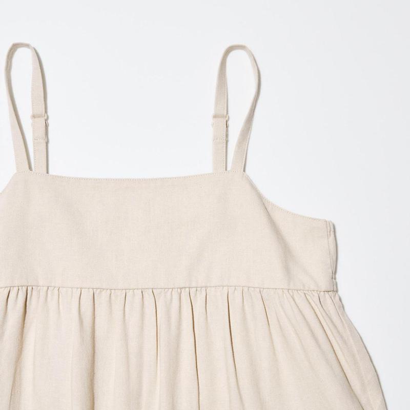 Uniqlo Girls Linen Blend Camisole Kids' Dress Natural  US |  SKUY-31068