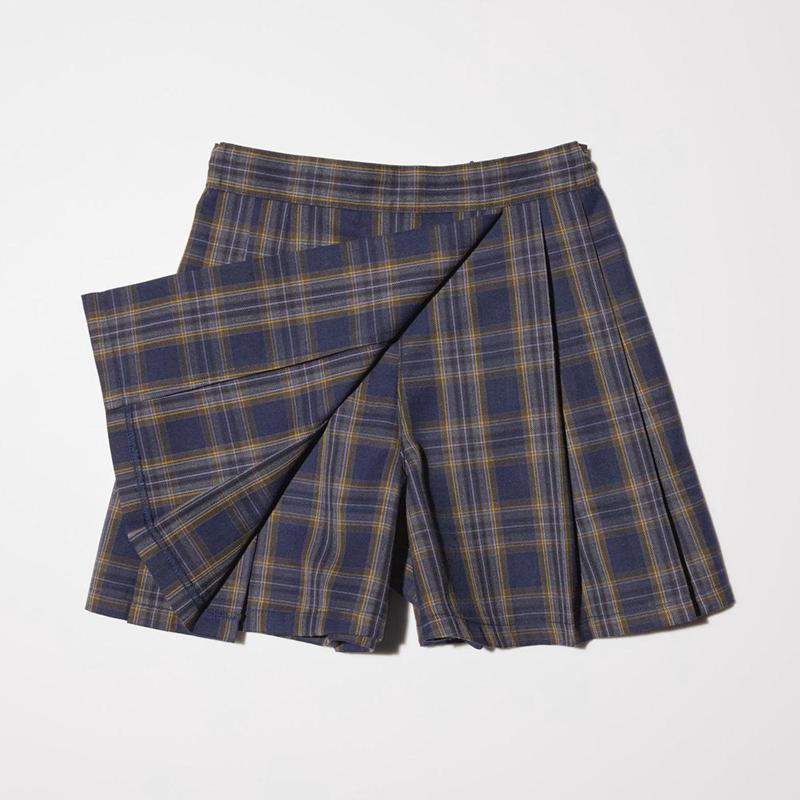 Uniqlo Girls Mini (Check) Kids' Skorts Blue  US |  HOUY-28513