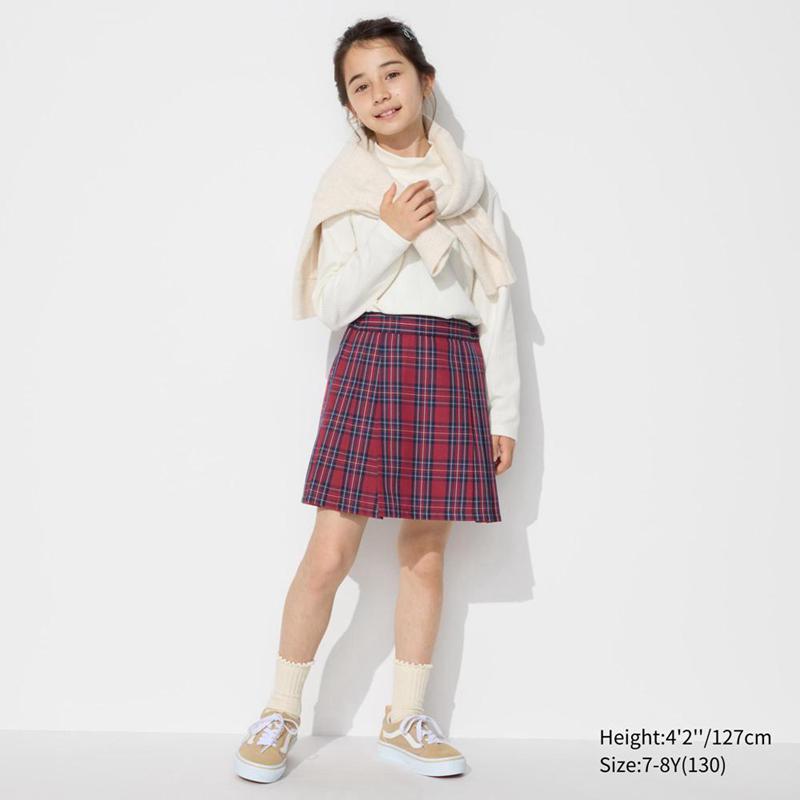 Uniqlo Girls Mini (Check) Kids' Skorts Blue  US |  HOUY-28513