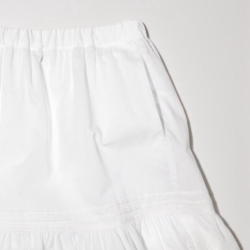 Uniqlo Girls Mini (Embroidered) Kids' Skorts White  US |  ZRYM-61729