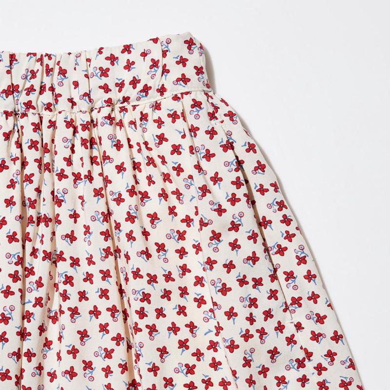 Uniqlo Girls Rayon Mini (Flowers) Kids' Skorts Green  US |  FKLC-26370