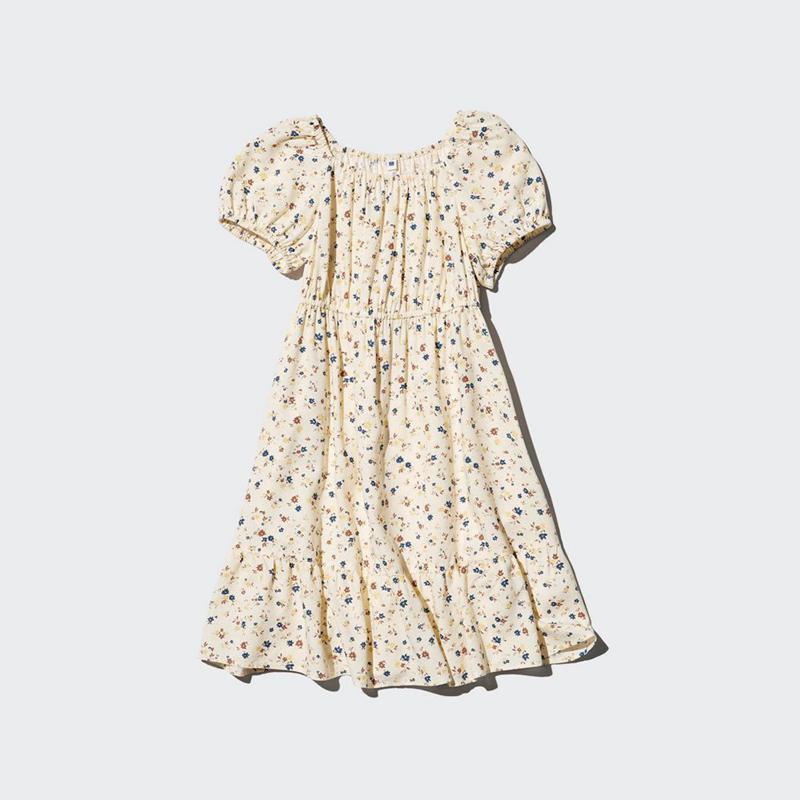 Uniqlo Girls Shirring Printed Kids' Dress Navy  US |  DCHO-80417