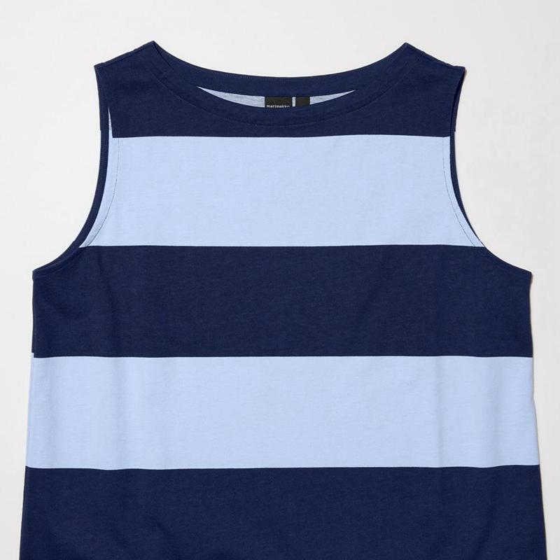 Uniqlo Graphic Sleeveless Women T-Shirts Blue  US |  XWZS-07842