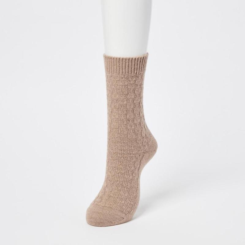 Uniqlo HEATTECH (Cable Knit) Women Socks Tights Green  US |  XCIE-31584