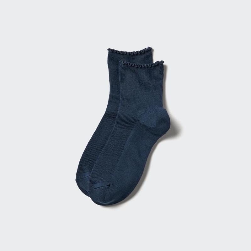 Uniqlo HEATTECH (Crew Mellow) Women Socks Tights Navy  US |  CBDR-14089