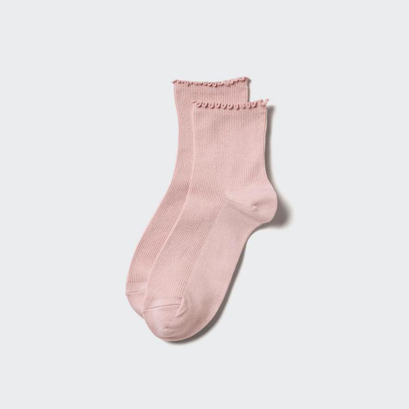 Uniqlo HEATTECH (Crew Mellow) Women Socks Tights Pink  US |  SIOT-76495