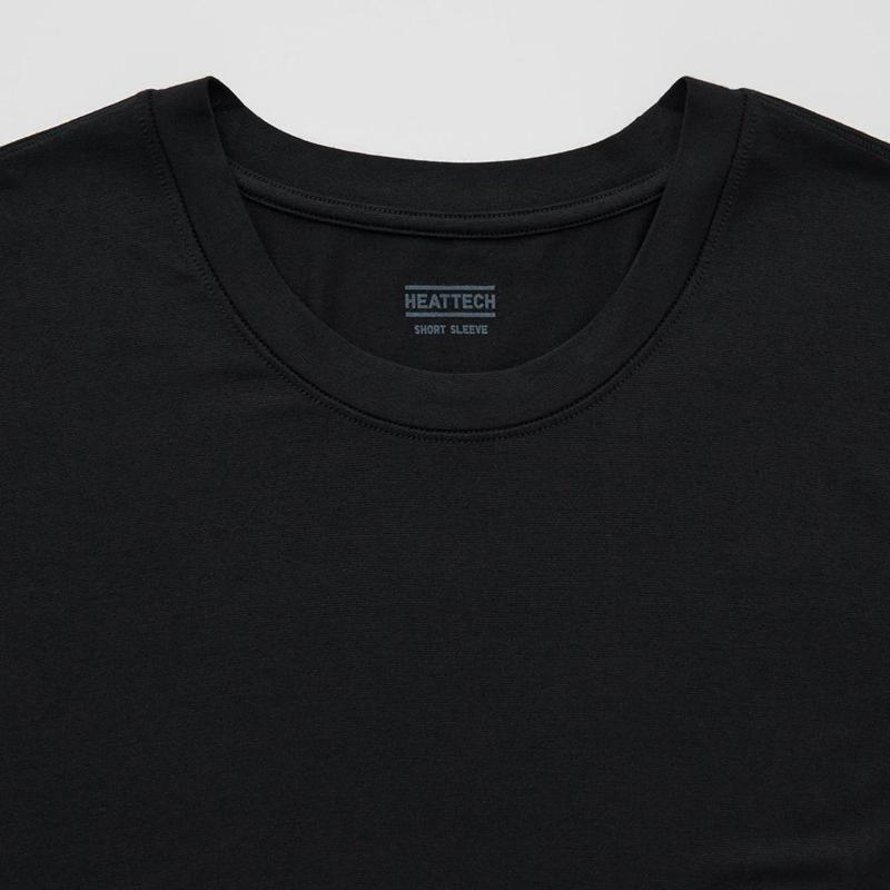 Uniqlo HEATTECH Crew Neck Men T-Shirt Black  US |  QMJS-35847