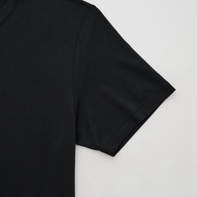 Uniqlo HEATTECH Crew Neck Men T-Shirt Black  US |  QMJS-35847