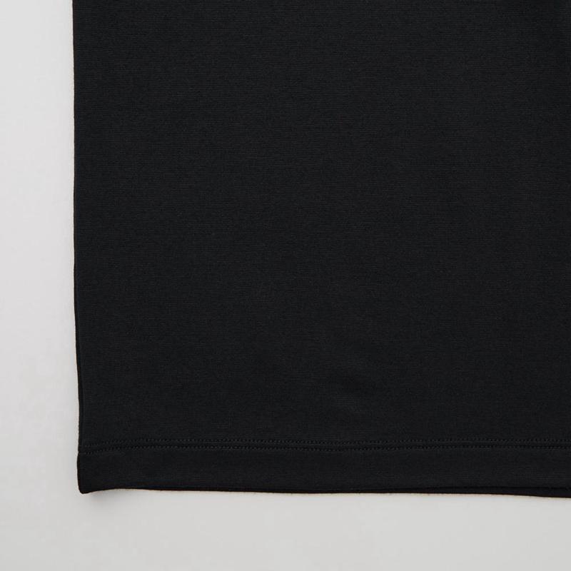 Uniqlo HEATTECH Crew Neck Men T-Shirt Black  US |  QMJS-35847