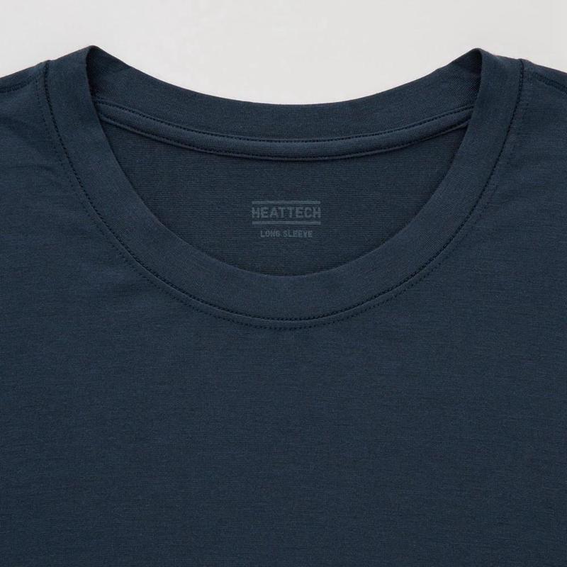 Uniqlo HEATTECH Crew Neck Men T-Shirt Black  US |  HQCS-72931