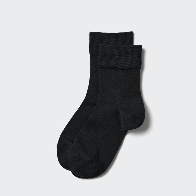 Uniqlo HEATTECH (Crew Relax) Women Socks Tights Black  US |  SNAQ-12507