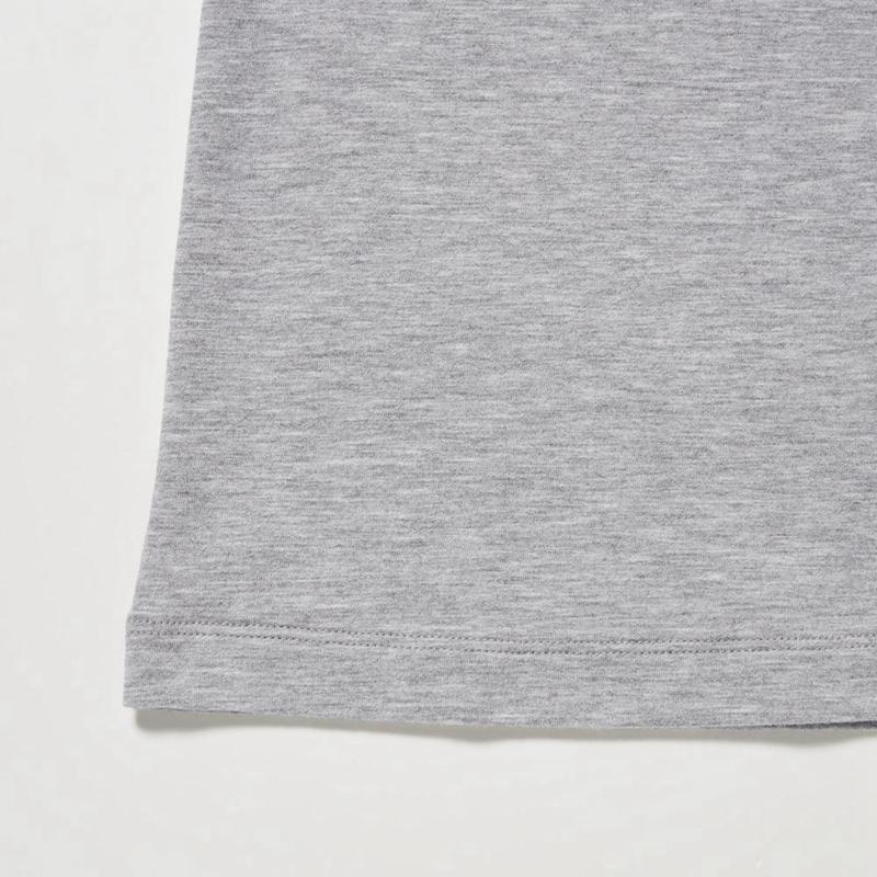 Uniqlo HEATTECH Extra Warm Cotton Crew Neck Women T-Shirts Grey  US |  TQJA-85263