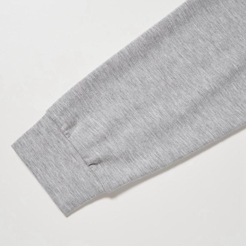 Uniqlo HEATTECH Extra Warm Cotton Crew Neck (Heather) Men T-Shirt Grey  US |  ZQBX-12540